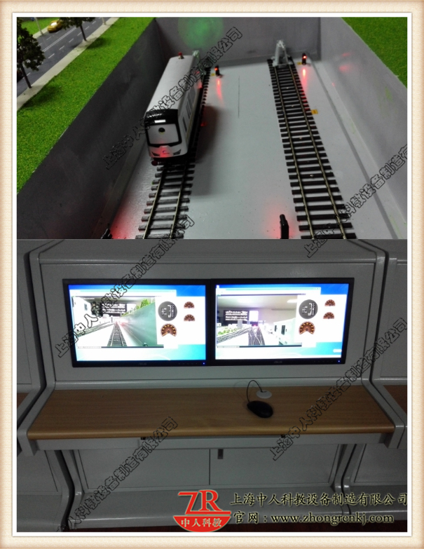 裝有攝像頭的列車,控制臺實時采集沙盤列車司機視角的畫面